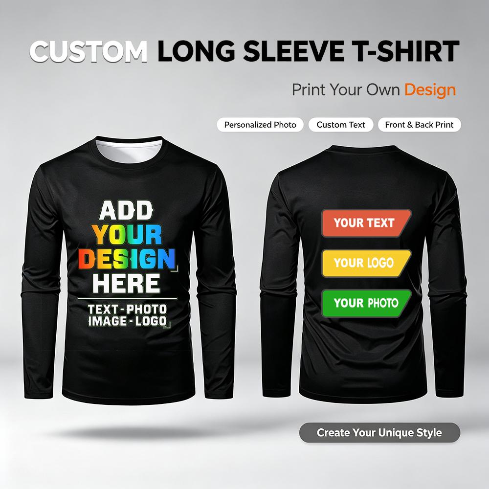 Men'S Fashion T Shirts - DIY Customized Logo Photo T-shirt Personalized