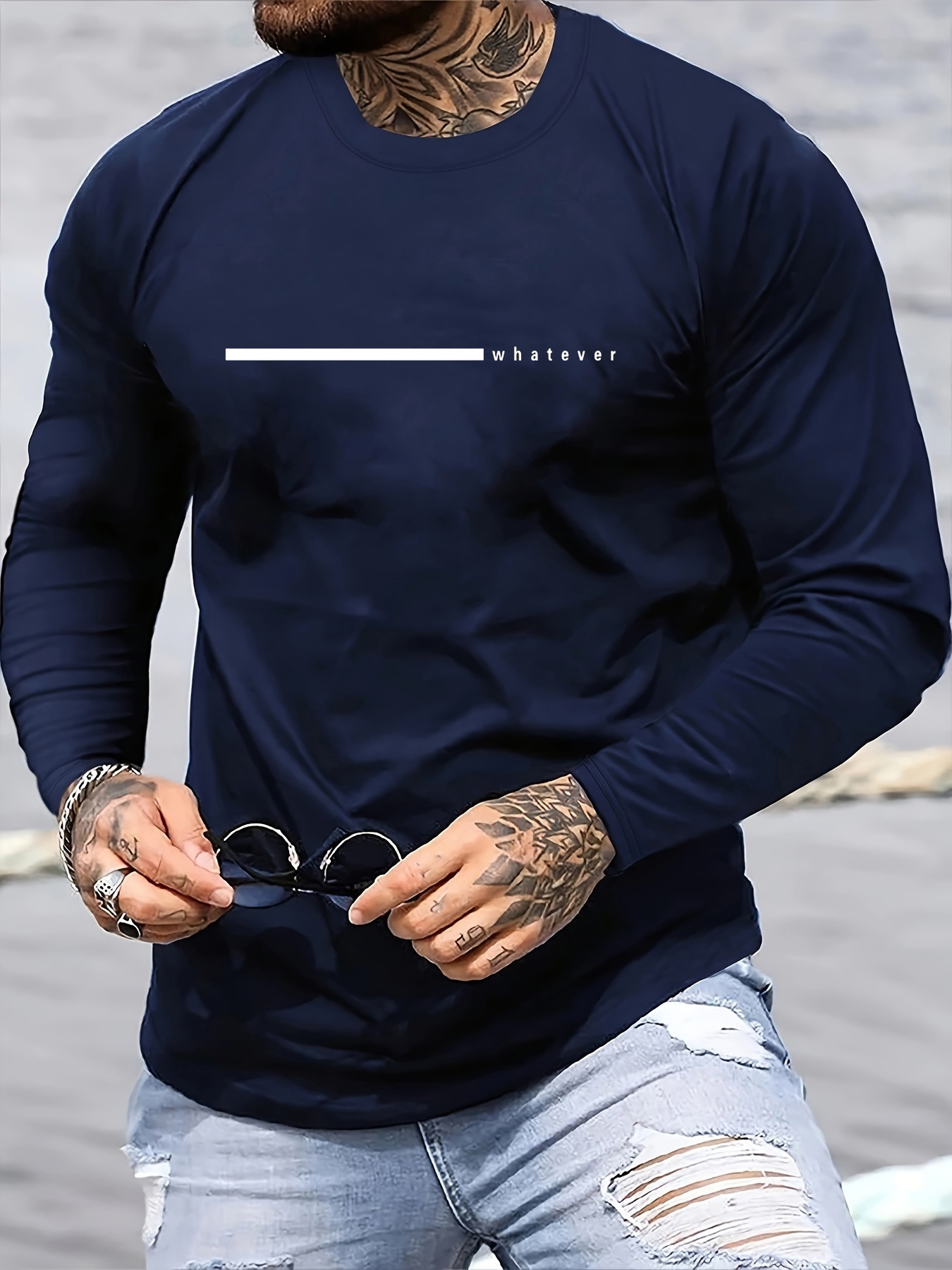 100% Pure Cotton Men's Long Sl - Men'S Fashion T Shirts 评论和价格