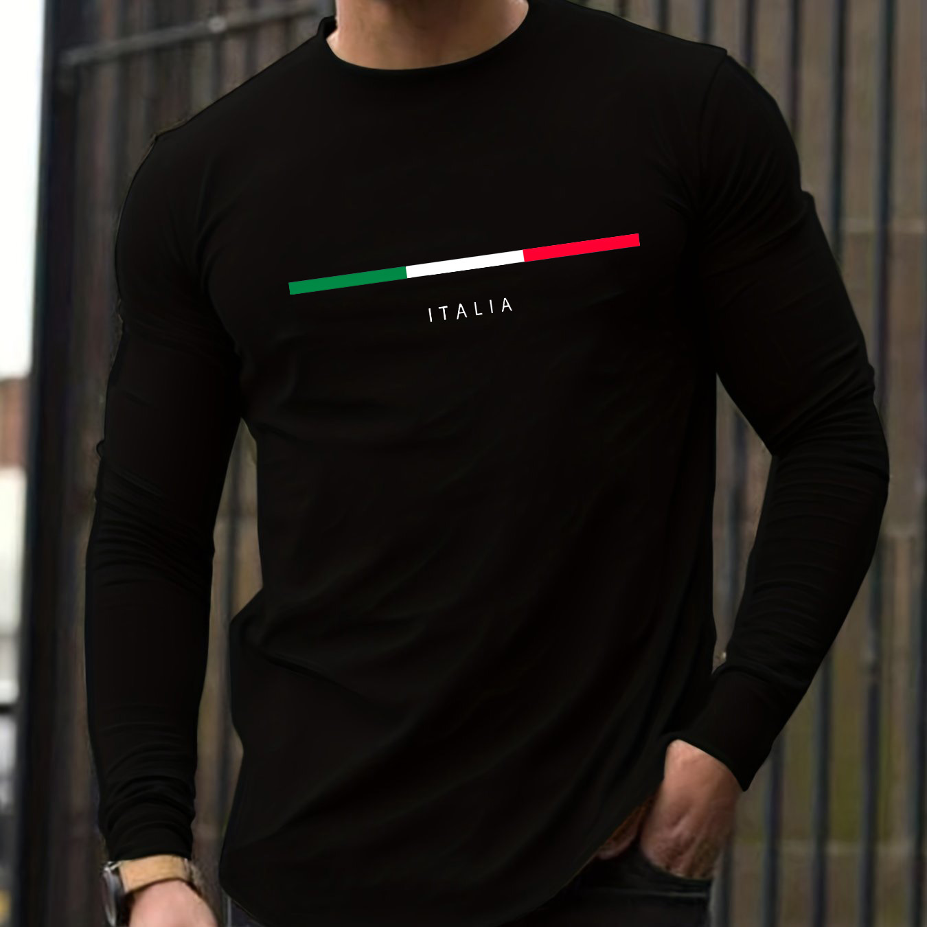 100% Pure Cotton Men's Long Sl - Men'S Fashion T Shirts 评论和价格