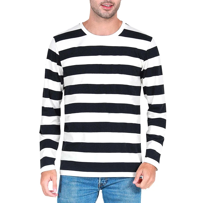 Fashion Contrast Stripe 3D Pri - Mens Fashion Clothes 评论和价格