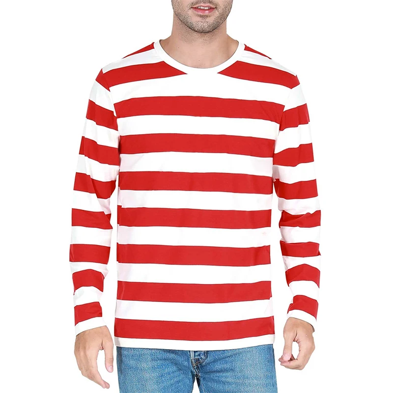 Fashion Contrast Stripe 3D Pri - Mens Fashion Clothes 评论和价格